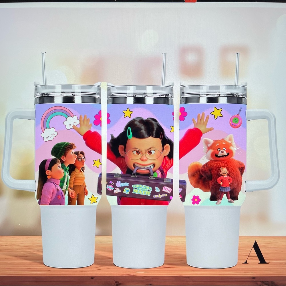 Custom made Disney Turning Red red panda Tumbler Brand New 40 oz double wall - Picture 8 of 10